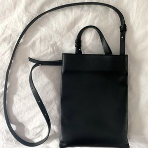 COS Black leather crossbody bag